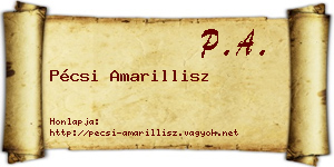 Pécsi Amarillisz névjegykártya